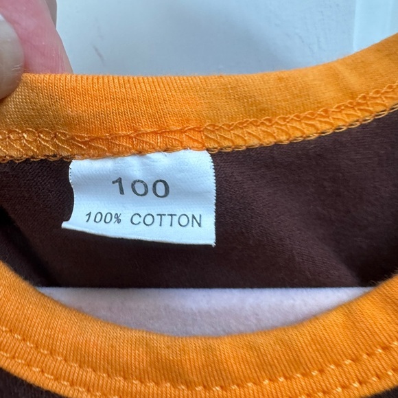 Girls 2T Brown, Yellow, Orange Long Sleeve Thanksgiving Turkey Long Sleeve Dress - Picture 4 of 5